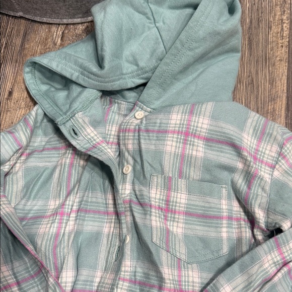 Wonder Nation Blue and Pink Plaid Button Down Shirt - Picture 5 of 5